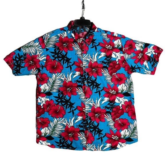 JOGAL Men's Size XXL Short‎ Sleeve Casual Button Down Floral Hawaiian Shirt - Picture 1 of 3